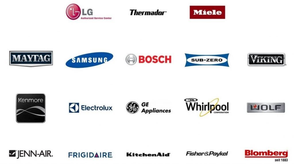 Major home appliances from top brands like Whirlpool, GE, LG, Samsung, and more